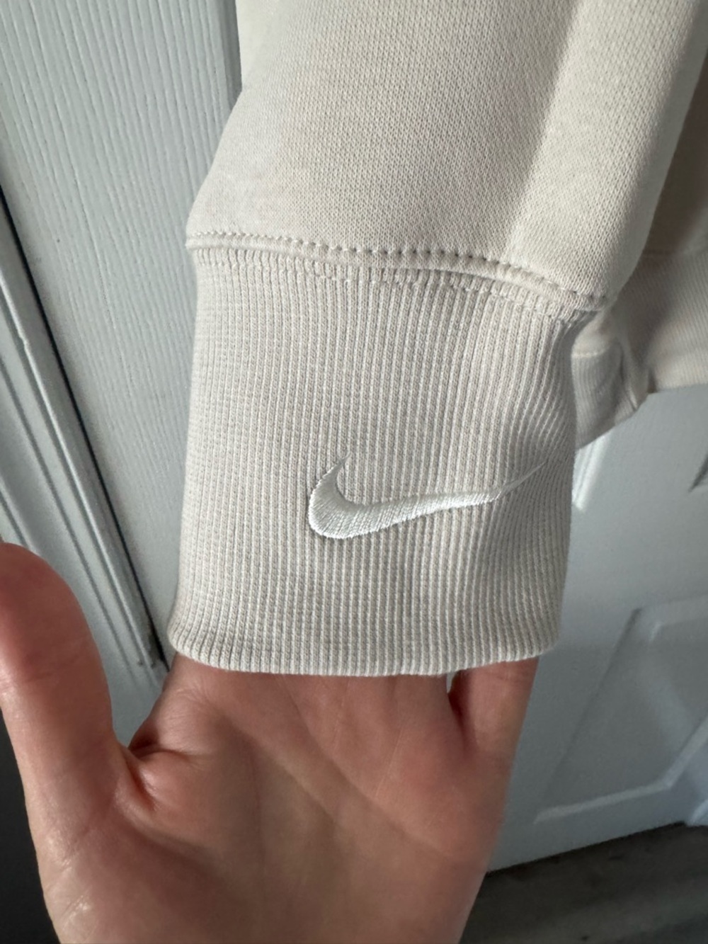 Nike Women's V-Neck Oversized Top in Cream - Picture 6 of 9